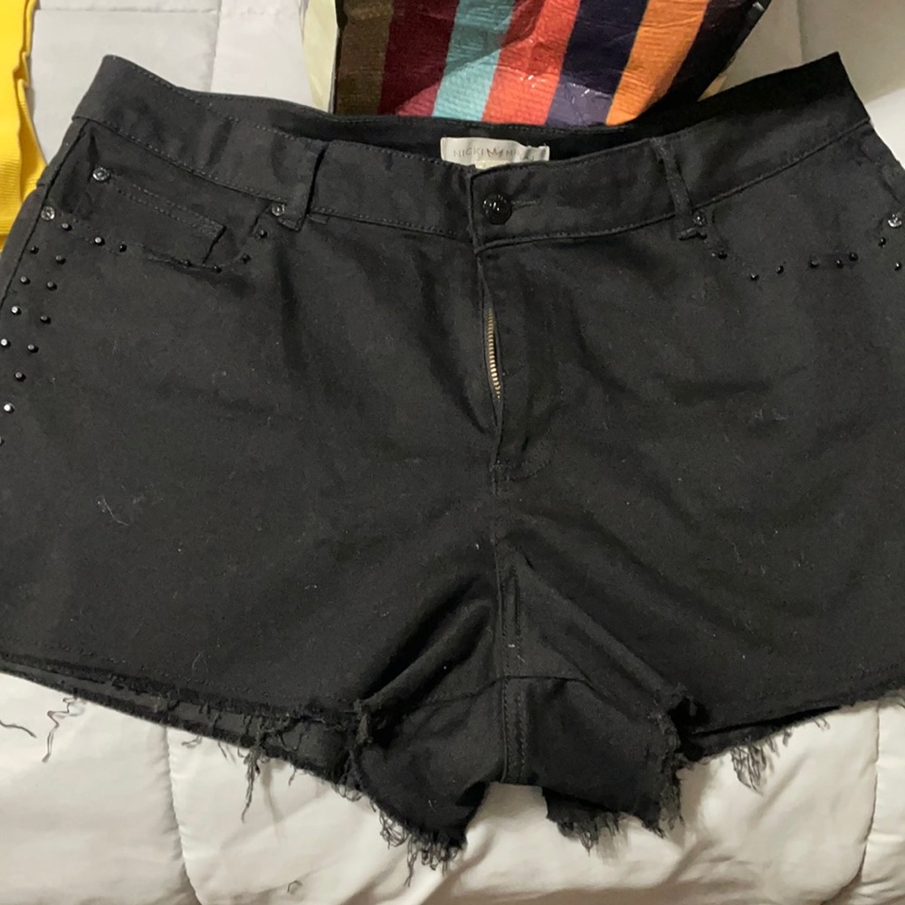 Nikki Minaj black cut off studded shorts NWOT